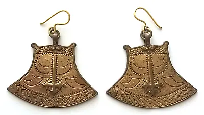 KALEVALA KORU KK Finland - Vintage Bronze Earrings  Kuusamo  Lapland  BIG Size • $55