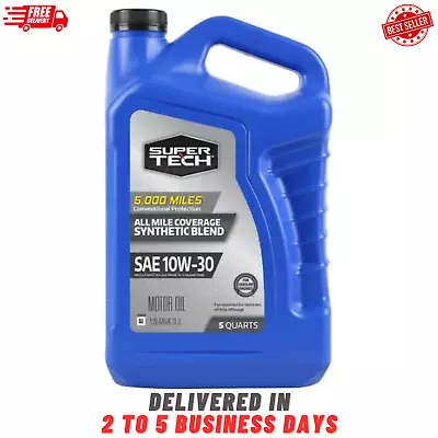 Super Tech All Mileage Synthetic Blend Motor Oil SAE 10W-30 5 Quarts • $17.09