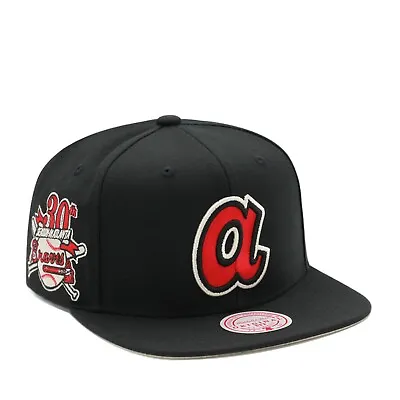 Mitchell & Ness Atlanta Braves Cooperstown MLB Vintage Snapback Hat Cap - Black • $39.90