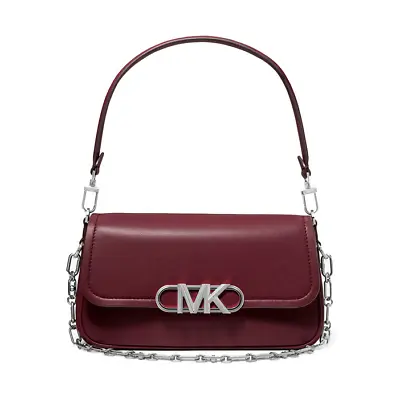 Michael Kors Parker Handbag Convertible Pouchette Shoulder Merlot Red - Purple • $139