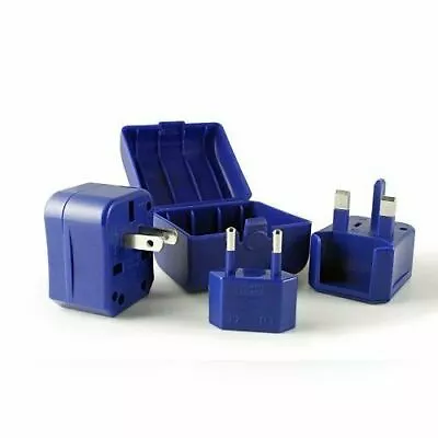 International World Wide Universal Multi Travel Plug Adapter Pack In Blue • £7.52