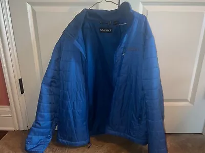 MARMOT CALEN Mens Puffer Jacket Primaloft Insulated Full Zip Blue Sapphire XXL • $30