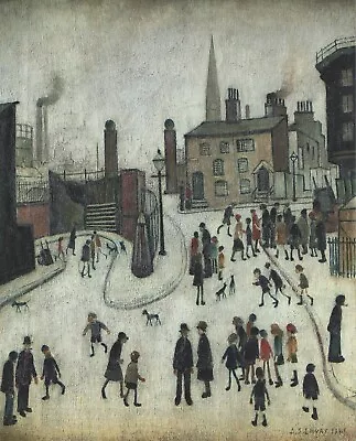 L S Lowry St Michael And All Angels Angel Meadow Manchester 1941  Mounted  Print • $18.67