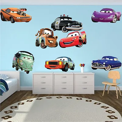 Cars Wall Decal Mural Disney Pixar Animation Mater Lightning McQueen Sally B43 • $72.95