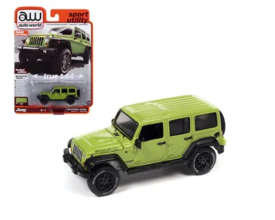 Auto World AWSP130B 1:64 2013 Jeep Wrangler Unlimited Moab Edition Gecko Green • $8.99