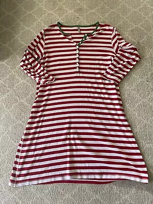 Hanna Andersson Organic Cotton Red White Striped Christmas Nightgown Large • $29.99