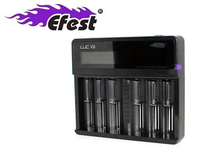 New Efest LUC V6 HD Battery Charger Power Bank 26650 16650 18500 14500 18350 • £39.99