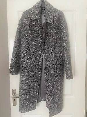 Mint Velvet Grey Wool Blend Coat Oversized/Boyfriend Style UK Size Small S 10/12 • £50