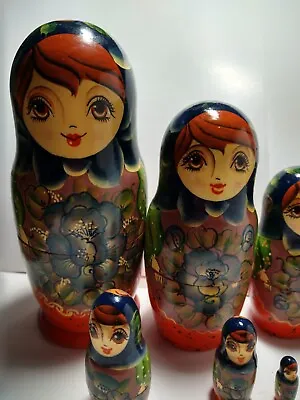 Russian Nesting Dolls Wooden 7 Piece Holidays Seasonal Collectibles Figurines  • £21.21