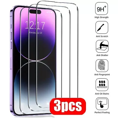 Tempered Glass Screen Protector For IPhone 14 13 12 11 Pro Max X XS XR 8 7 6 • $0.99