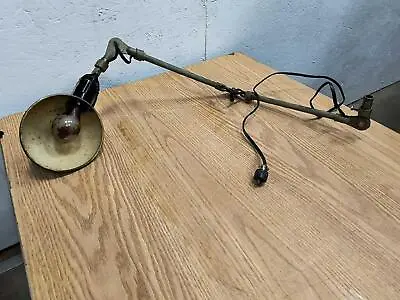 Vintage Industrial Lamp From Machinery Machine Shop Articulating Work Bench • $99