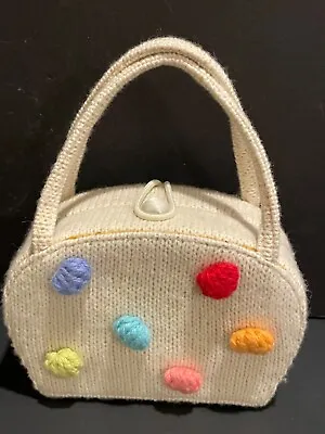 Gymboree Knitted Mini Purse From SUGAR AND SPICE Winter White Pom Poms • $15