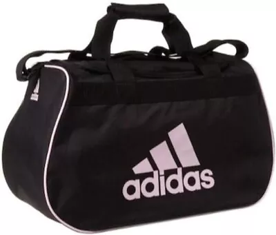 Adidas Diablo Duffel Bag BLACK PINK LOGO ZIP TOP Fits Gym Locker LIFETIME NWT • $23.95