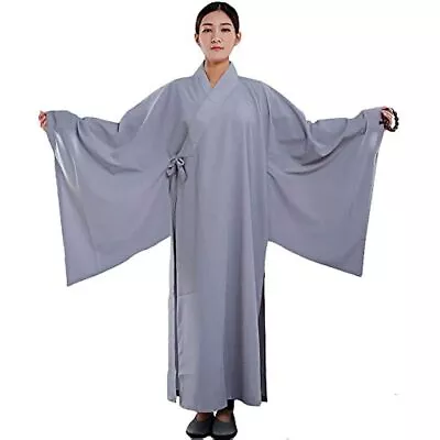 Shaolin Unisex Monk Kung Fu Robe Costume Long Gown Meditation Suit • $56.90