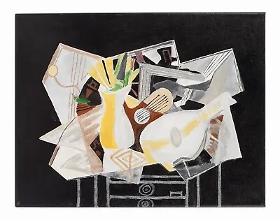 Vintage Oil Painting On Canvas After Georges Braque Still Life Cubist Cubism • $195