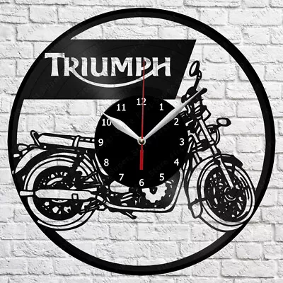 Triumph Motorcycle Vinyl Record Wall Clock Home Fan Art Decor 12'' 30 Cm 5949 • $14.99