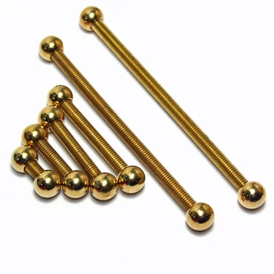 £3.50 • Buy M5 Solid Brass Threaded Rod  C/w 2 X 9.75mm Diameter Brass Ball Various Lengths