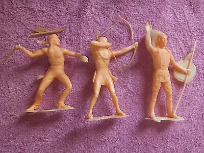 Vtg 1964 Big Indian Figure Plastic Toy Marx 6” Toy Peach Chief Brave Lot 3  • $9.99