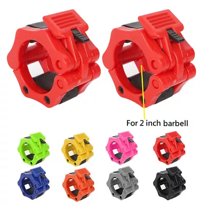 Olympic 1-2  Inch Barbell Clamps Quick Release Standard Bar Weight Plates 1 Pair • $11.99