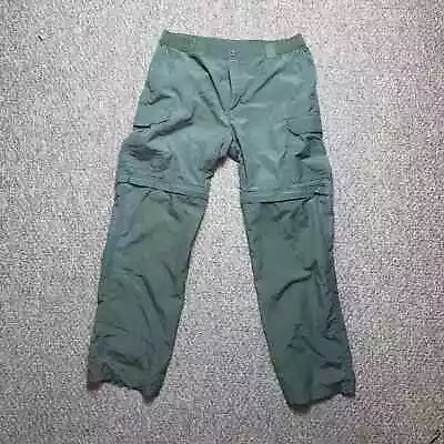 Columbia Mens Straight Leg Convertible Medium Cargo Outdoor Hiking Pants Olive • $19.98