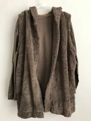 Koolaburra By UGG Cozy Sherpa Hooded Vest & Long Slv Tee - Oak ( Sz 3X) A612517 • $24.99