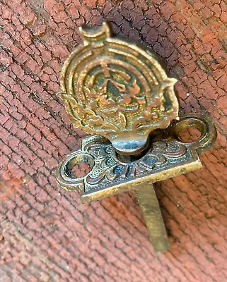 Antique Vintage Bronze Eastlake Victorian Thumb Turn Lock Knob W Plate • $48