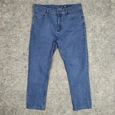 DKNY Jeans Men 36x29 32 Tag Bedford Straight Leg Stretch High Waist Denim Hemmed • $19.99