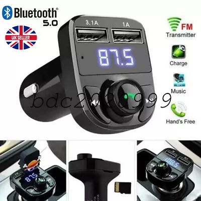 Car Wireless Bluetooth FM Transmitter MP3 Player USB Car Charger Adapter UK • £6.99