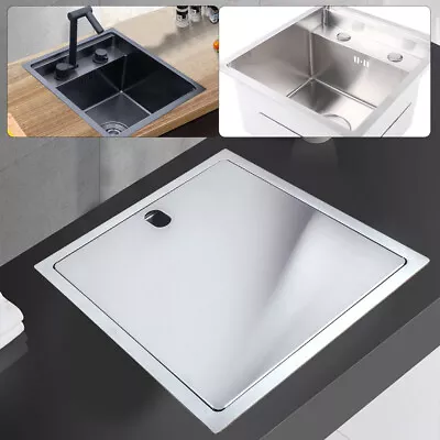 Square Covered Stainless Steel Hidden Kitchen Sink Wear-resistant Indoor Outdoor • $248