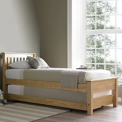 Wooden Oak Single Trundle Bed - Atlantis By Time4Sleep • £299