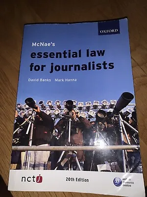 £5 • Buy MCNAE's Essential Law For Journalists By Mark Hanna, David Banks (Paperback,...