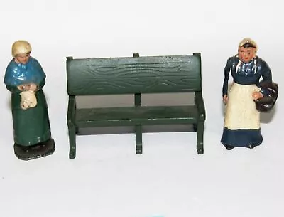 Vintage Lead Toy Figure Farmer's Wife Old Lady Bench Lot France England Dept. 56 • $9.99