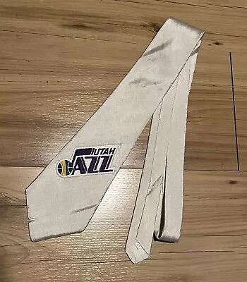 Vintage 90s Stafford Utah Jazz Neck Tie White • $14.99