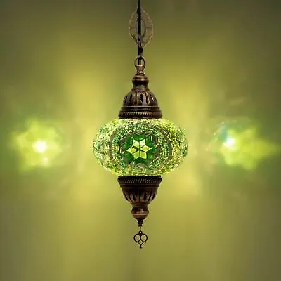 Turkish Moroccan Mosaic Ceiling Hanging Pendant Light Fixture Lamp - Free Bulb • $77.99