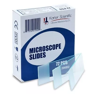 Microscope Slides Ground Edges Frosted 90 Corners 3x1 KarterSci (Pack Of 72) • $7.99