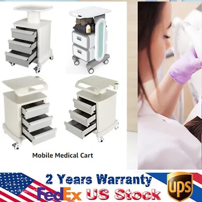 Medical Dental Trolley Carts Mobile Cart With Three Drawers Hospital Salo SPA • $95.99