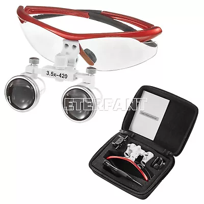 ETERFANT Dental Surgical Binocular Loupes Glass Optical Lens Magnifier Red 3.5X  • $32.84