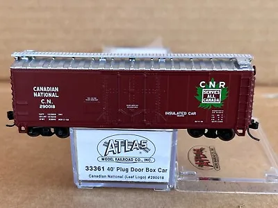 N Scale Atlas CNR 40' Plug Door Box Car Canadian National 290018 CN 33361 C.N. • $21.99