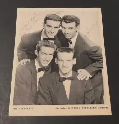 $39.99 Vintage 50s The Crew-Cuts Mercury Recording B/W Signed Promotion Photo • $36.62