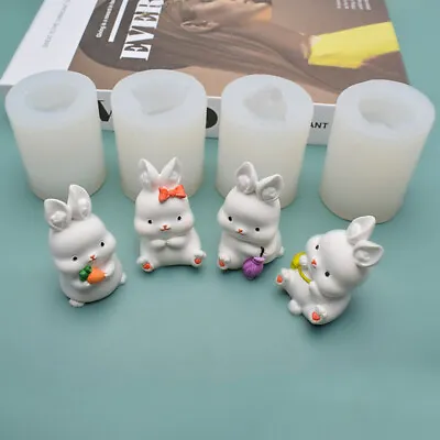 £4.90 • Buy Easter Rabbit Silicone Candle Mold Handmade Soap Resin Chocolate Baking Mould