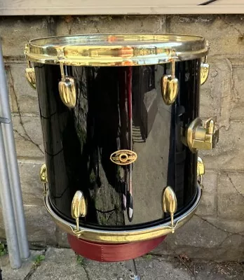 Slingerland  Vintage 13x13” Black Gloss/ Gold Trim - Rack Tom Drum Preowned • $289.99