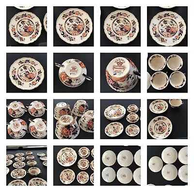 28 Piece Antique MASON’S Ironstone MANDARIN Pattern IMARI Floral China Set Early • $350