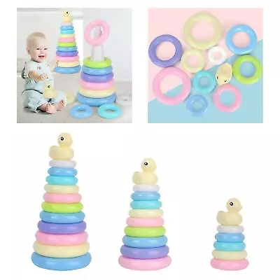 Baby Stacking Ring Colorful Rainbow Stacker Stacking Toys For Educational • £6.95