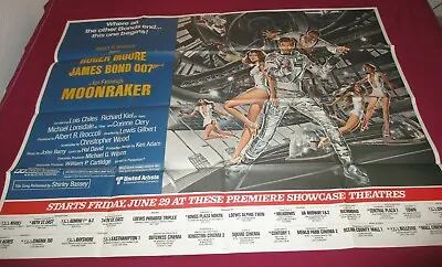 NICE! Original 1979 James Bond MOONRAKER 45x60 Subway Poster ROGER MOORE • $124.99