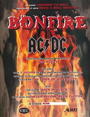 AC/DC Album Box Set Bonfire Vintage Orginal Colour Print Ad Circa 1997 • $34.99