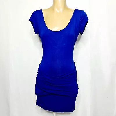 BACKSTAGE Size XS Blue Hip Cross Cap Sleeve Bandage Short Fitted Dress - BNWT • $19.95