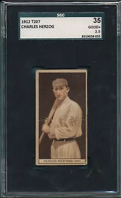 1912 T207 Charles Buck Herzog Anonymous Back Short Print SGC 2.5 • $389.99