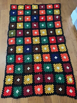 Vintage Granny Square Afghan • $15.99