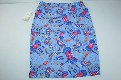 LulaRoe Cassie Skirt Size XL Disney Minnie Mouse Blue Pencil Stretch Pull On NWT • $14.99