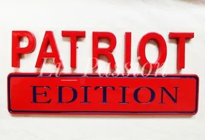 PATRIOT EDITION Red & Blue Universal Fit Car Ornament Sign EMBLEMS Name Plate  • $25.95
